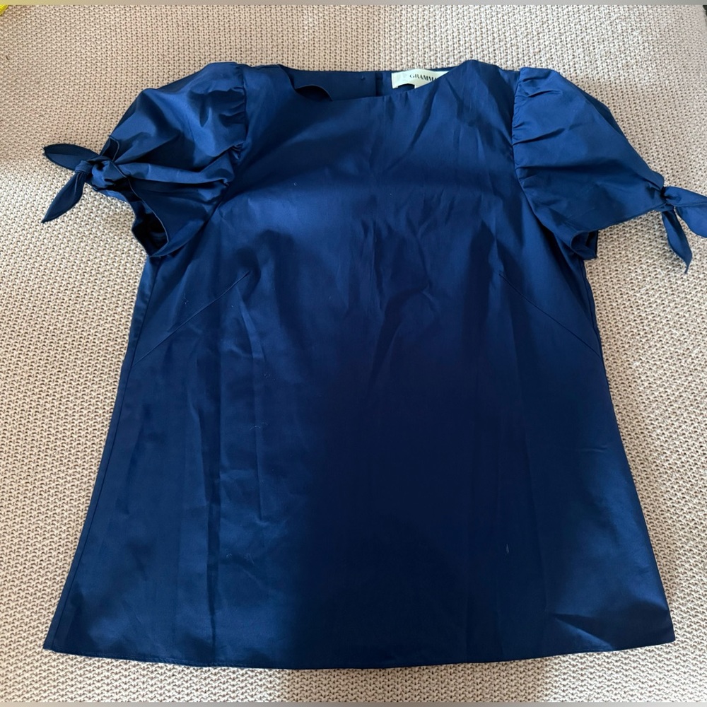 Grammar NYC Navy Blue Quotation Tee Size 8